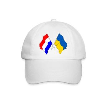 Flagge der Niederlande und Flagge der Ukraine - Baseballkappe - Weiß/Weiß - Vorne