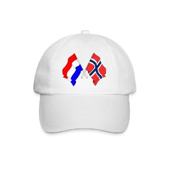 Flagge der Niederlande und Flagge Norwegen - Baseballkappe - Weiß/Weiß - Vorne