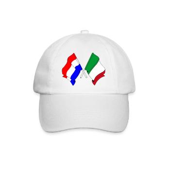 Flagge der Niederlande und Flagge Italien - Baseballkappe - Weiß/Weiß - Vorne