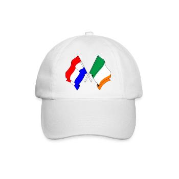 Flagge der Niederlande und Flagge Irlands - Baseballkappe - Weiß/Weiß - Vorne