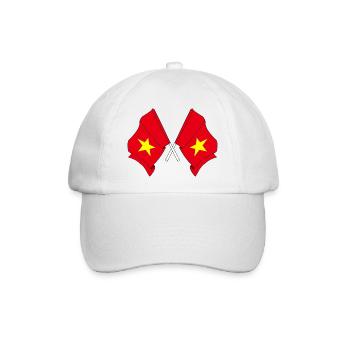 Zwei Flaggen durchquerten Vietnam - Baseballkappe - Weiß/Weiß - Vorne