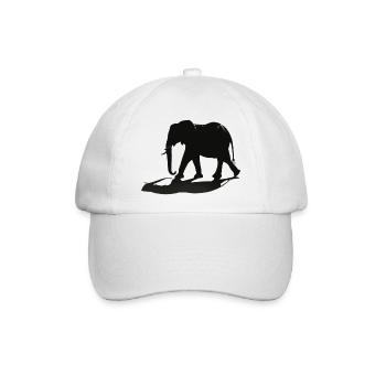 Elefanten-Silhouette - Baseballkappe - Weiß/Weiß - Vorne
