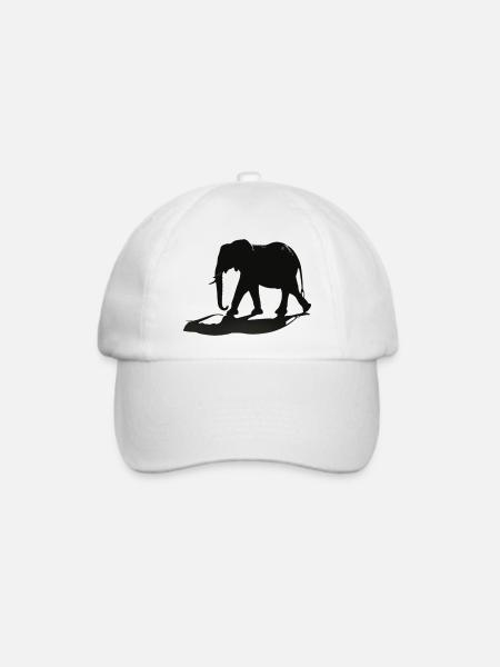 Elefanten-Silhouette - Baseballkappe - Weiß/Weiß