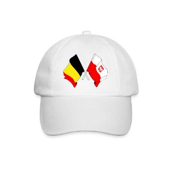 Flagge Belgien, Flagge Polen - Baseballkappe - Weiß/Weiß - Vorne
