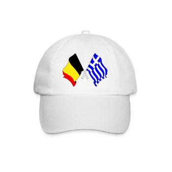Flagge Belgien, Flagge Griechenland - Baseballkappe - Weiß/Weiß - Vorne
