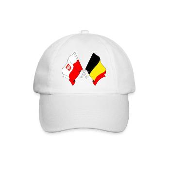Flagge Polen, Flagge Belgien - Baseballkappe - Weiß/Weiß - Vorne