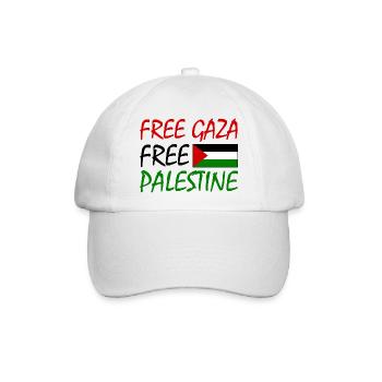 Free gaza Free palestine - Baseballkappe - Weiß/Weiß - Vorne