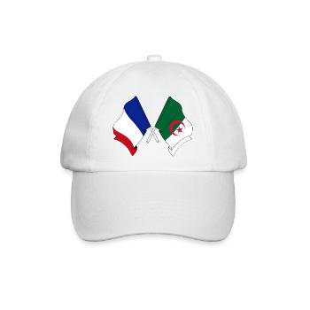 Flagge Frankreichs, Flagge Algeriens - Baseballkappe - Weiß/Weiß - Vorne
