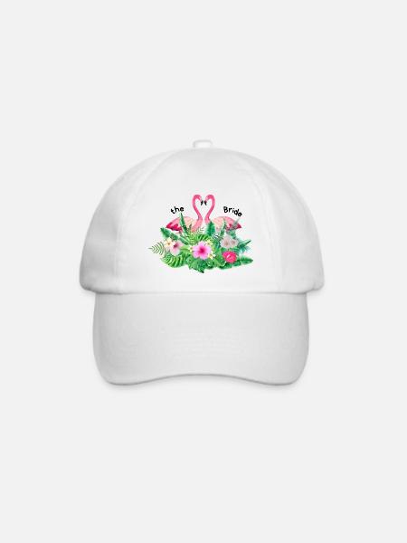 Der Flanschflamingo tropisch - Baseballkappe - Weiß/Weiß