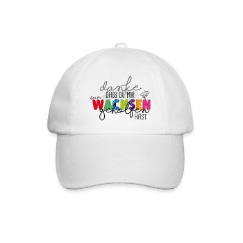 Danke für's Wachsen - Baseballkappe - Weiß/Weiß - Vorne