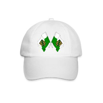 Zwei Flaggen Sachsen - Baseballkappe - Weiß/Weiß - Vorne
