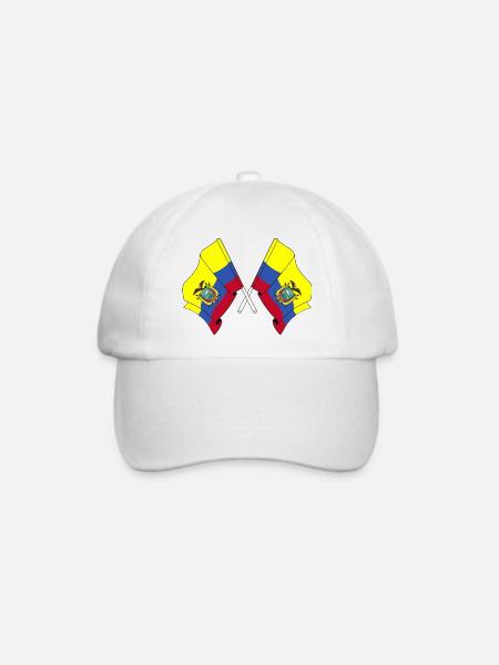 Flaggen querten Ecuador - Baseballkappe - Weiß/Weiß