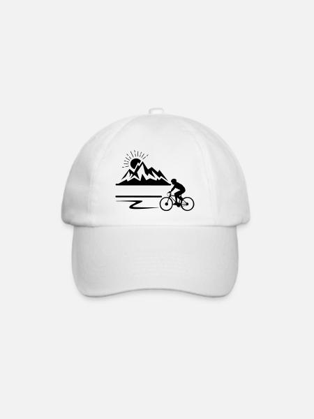 Radfahrer, Radfahrer, mautainbiker berge - Baseballkappe - Weiß/Weiß