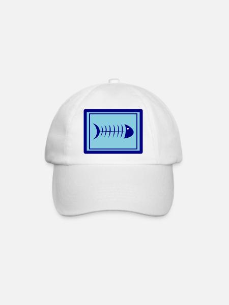 SARDINE. FISCH. APRILSCHERZ. OSTERN. MEER - Baseballkappe - Weiß/Weiß