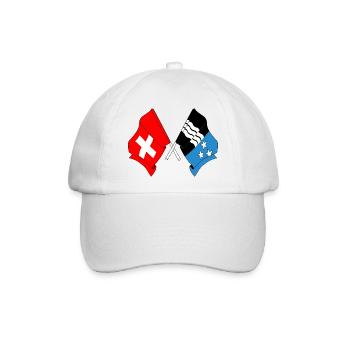 Flagge Schweiz und Flagge Aargau - Baseballkappe - Weiß/Weiß - Vorne