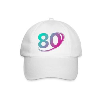 Nummer 80 mehrfarbig - Baseballkappe - Weiß/Weiß - Vorne