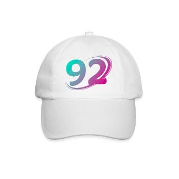 Nummer 92 mehrfarbig - Baseballkappe - Weiß/Weiß - Vorne