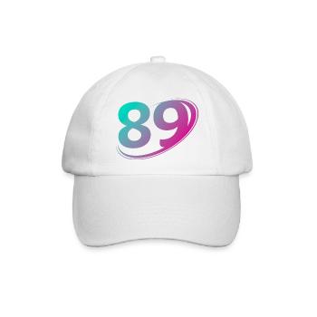 Nummer 89 mehrfarbig - Baseballkappe - Weiß/Weiß - Vorne