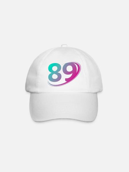 Nummer 89 mehrfarbig - Baseballkappe - Weiß/Weiß