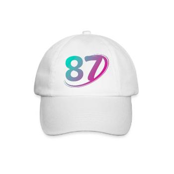 Nummer 87 mehrfarbig - Baseballkappe - Weiß/Weiß - Vorne