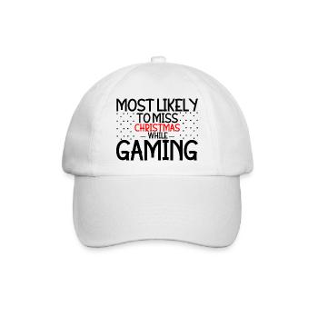 Most Likely To Miss Christmas While Gaming 3 - Baseballkappe - Weiß/Weiß - Vorne