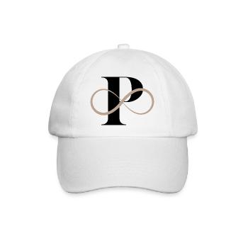 Unendlicher Buchstabe P - Baseballkappe - Weiß/Weiß - Vorne