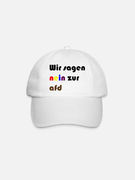 Wir sagen nein zur afd - Baseballkappe - Weiß/Weiß