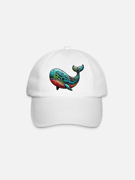 Wal - Baseballkappe - Weiß/Weiß