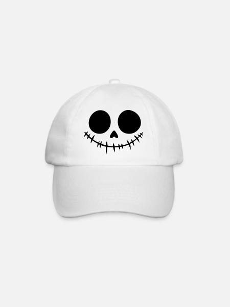 Halloween Kostüm Kürbis Zombie Hexe Vampir - Baseballkappe - Weiß/Weiß