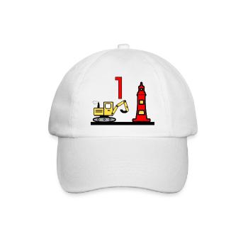 Bagger - Baseballkappe - Weiß/Weiß - Vorne