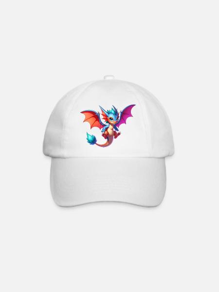 Drache - Baseballkappe - Weiß/Weiß