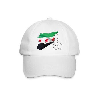 Syrien Flagge in der Syrien Landkarte EN - Baseballkappe - Weiß/Weiß - Vorne