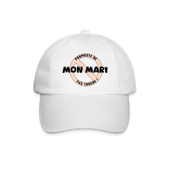Das Eigentum meines Mannes, schwarz - Baseballkappe - Weiß/Weiß - Vorne