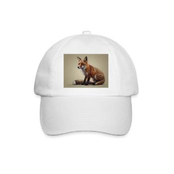 Fuchs Tier - Baseballkappe - Weiß/Weiß - Vorne