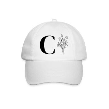 Lette c minimalistische Blumen - Baseballkappe - Weiß/Weiß - Vorne