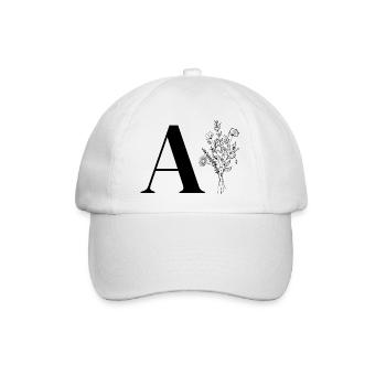Minimalistische Blumentasche - Baseballkappe - Weiß/Weiß - Vorne