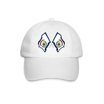Zwei Flaggen durchquerten West Virginia - Baseballkappe - Weiß/Weiß - Vorne