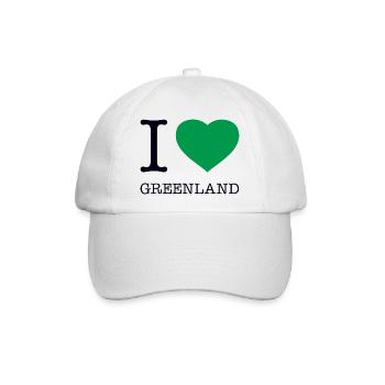 I LOVE GREENLAND Grönland - Baseballkappe - Weiß/Weiß - Vorne