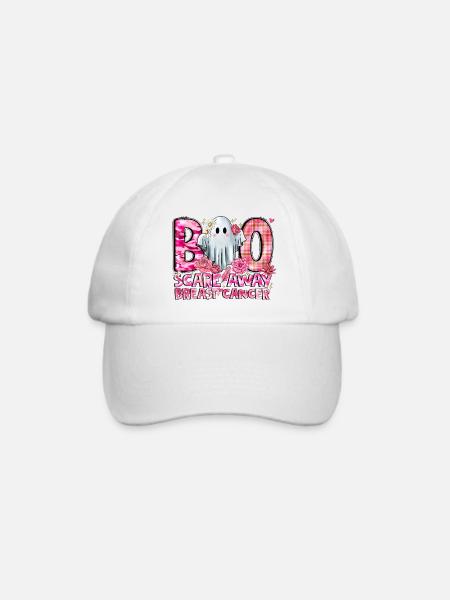 Boo verscheucht Brustkrebs - Baseballkappe - Weiß/Weiß