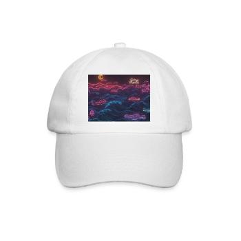 Neon waves - Baseballkappe - Weiß/Weiß - Vorne
