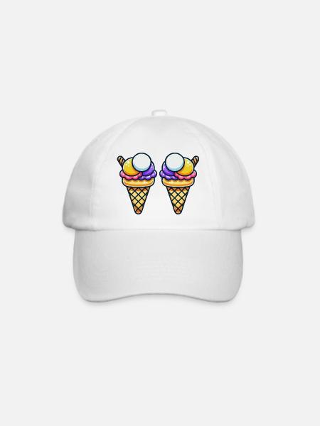 eiscreme 2 - Baseballkappe - Weiß/Weiß