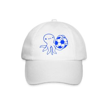 Oktopus Fußball spielen Ball halten Torwart Sport - Baseballkappe - Weiß/Weiß - Vorne