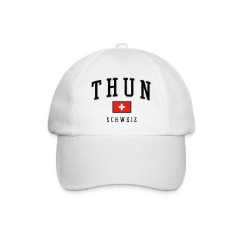 Thun Schweiz Design mit Flagge - Baseballkappe - Weiß/Weiß - Vorne