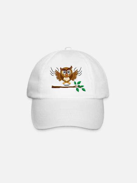 Eule fliegt raus - Baseballkappe - Weiß/Weiß