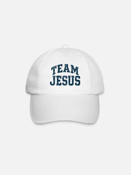 Team Jesus - Blau - Baseballkappe - Weiß/Weiß