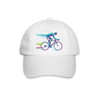 Evolve Your Ride – Glitch Cycling Concept - Baseballkappe - Weiß/Weiß - Vorne