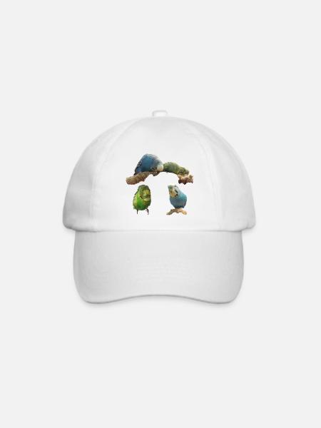 Wellensittiche - Baseballkappe - Weiß/Weiß