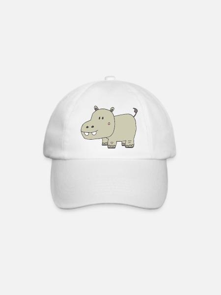Verspielter Hippo-Charme für Kinder - Baseballkappe - Weiß/Weiß