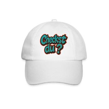 Humorvolles Checkst du? Design - Baseballkappe - Weiß/Weiß - Vorne