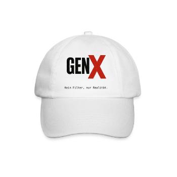 GenX Statement Motiv T-Shirt - Baseballkappe - Weiß/Weiß - Vorne